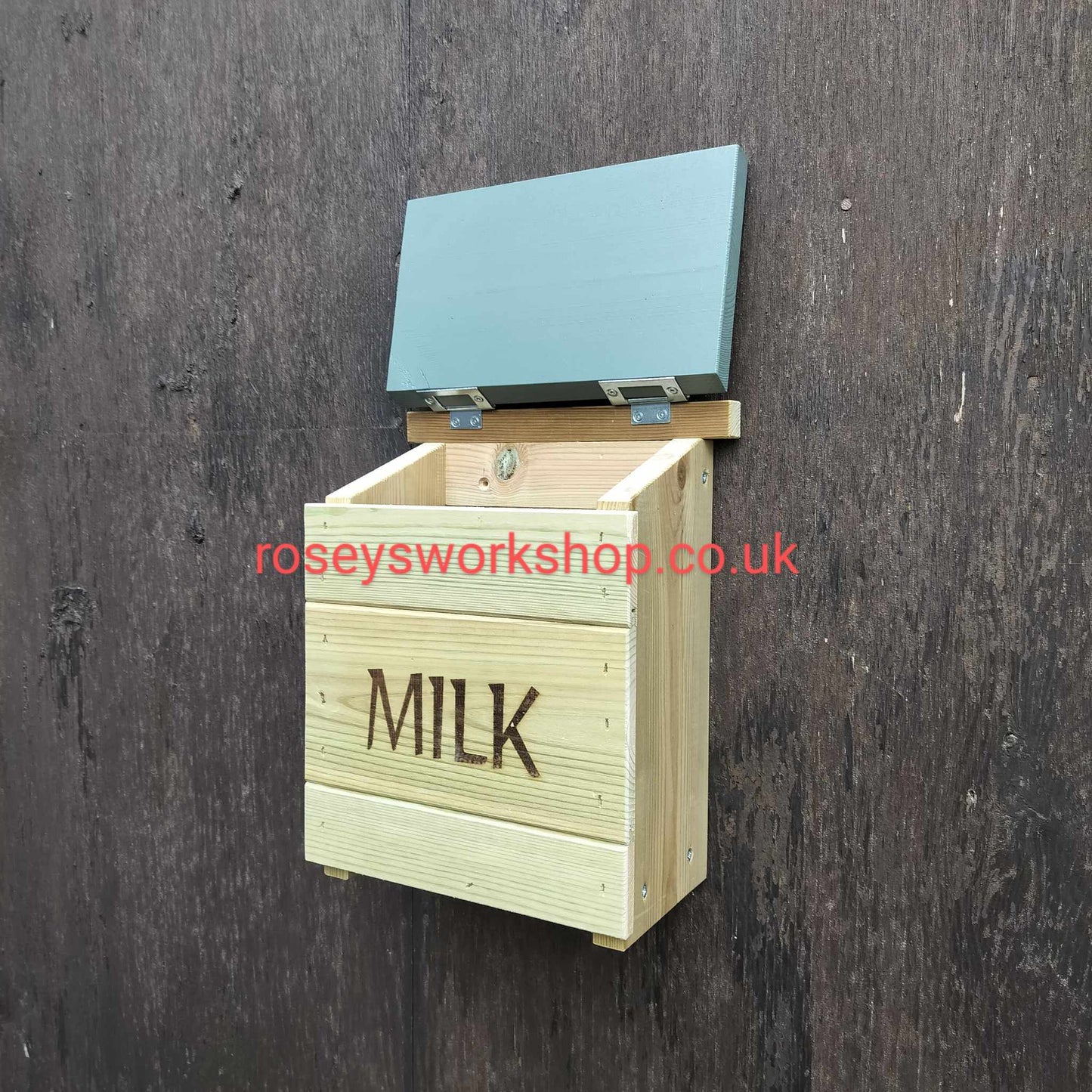 Wall Mount Milk Box Crate - Holds 2x 1pt Glass Bottles
