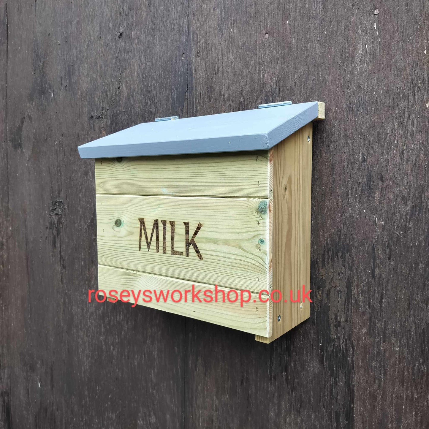 Wall Mount Milk Box Crate - Holds 4x 1pt Glass Bottles