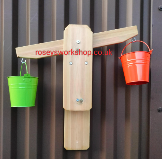 Handmade Wall Mounted Children's Wooden Balance Scales