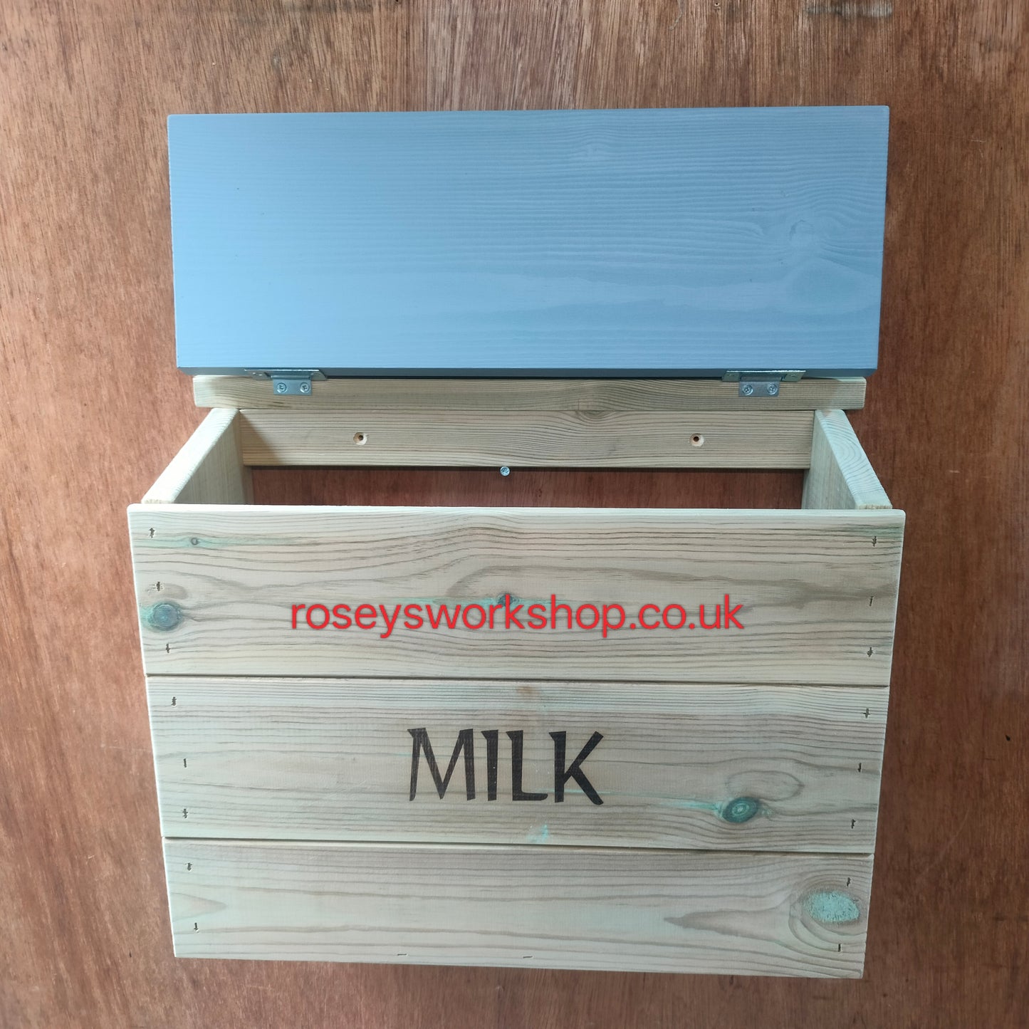 Wall Mount Milk Box Crate - Holds 2x 4pt Plastic Bottles