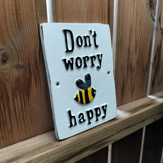 Bee Happy Cast Iron Sign