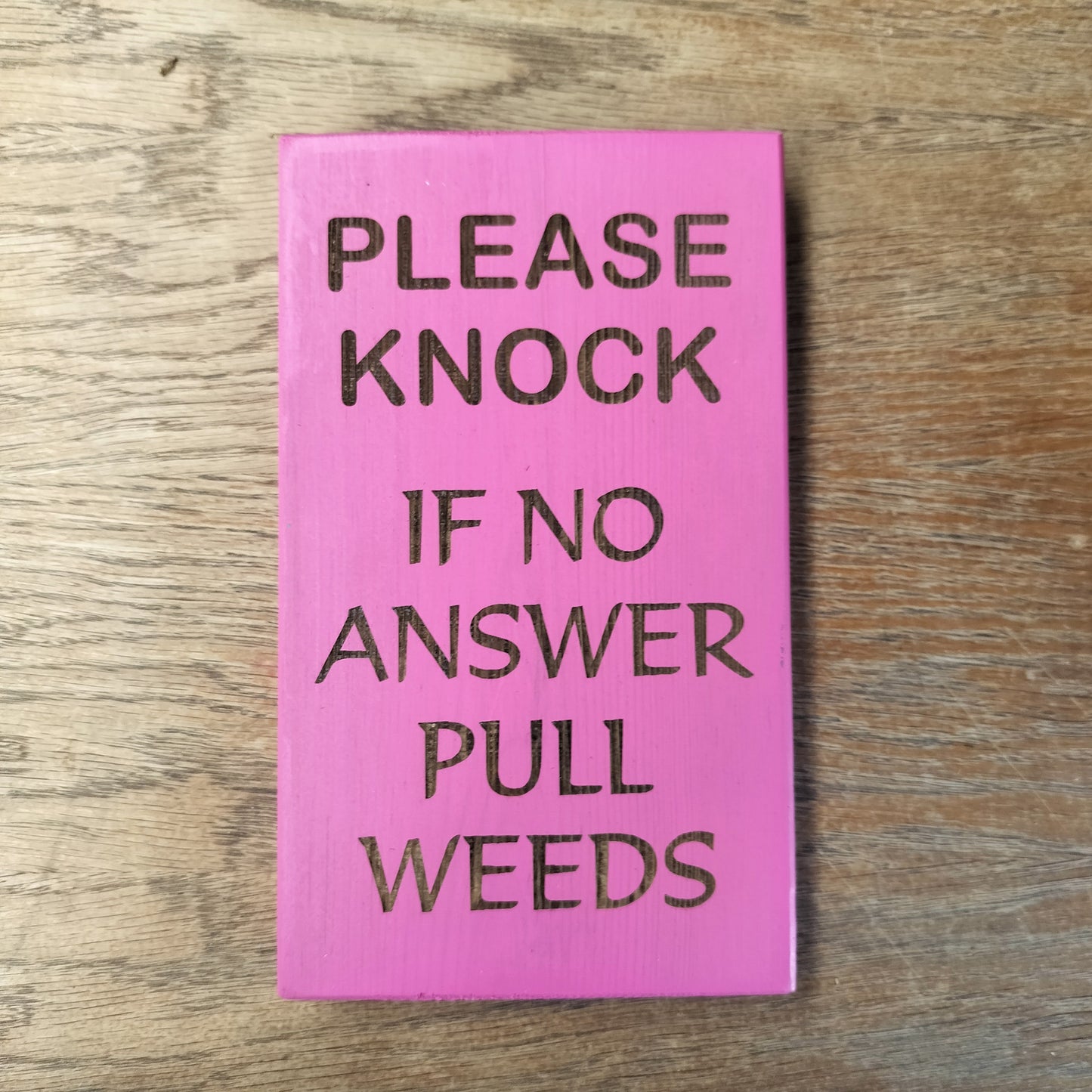 Please Knock Humour Garden Hanging Sign