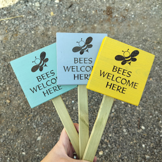 Bees Welcome (pic) Garden Stake Sign