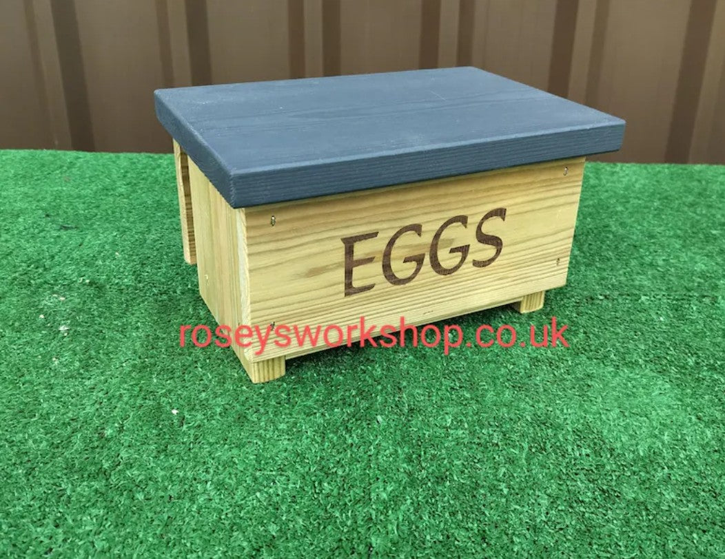 Wooden Doorstep or Kitchen Egg Box. Holds 6 Eggs