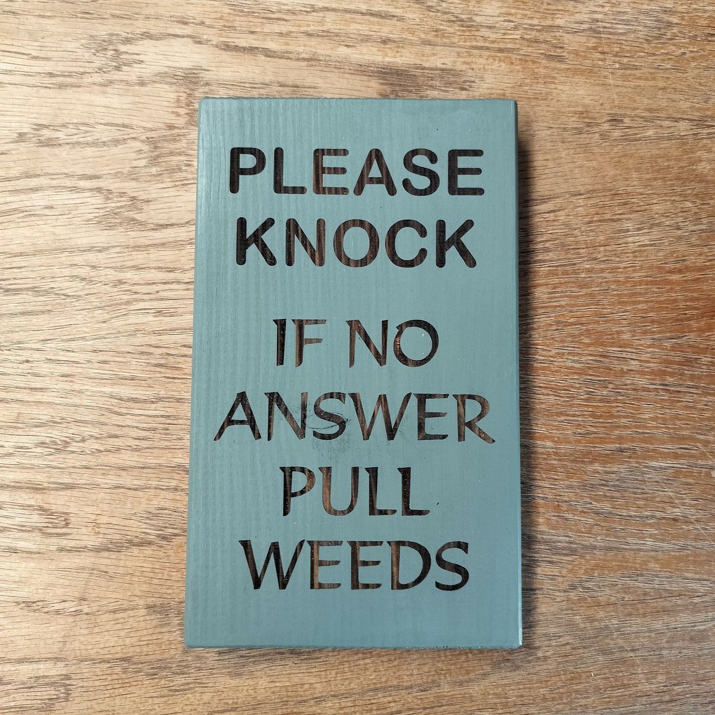 Please Knock Humour Garden Hanging Sign