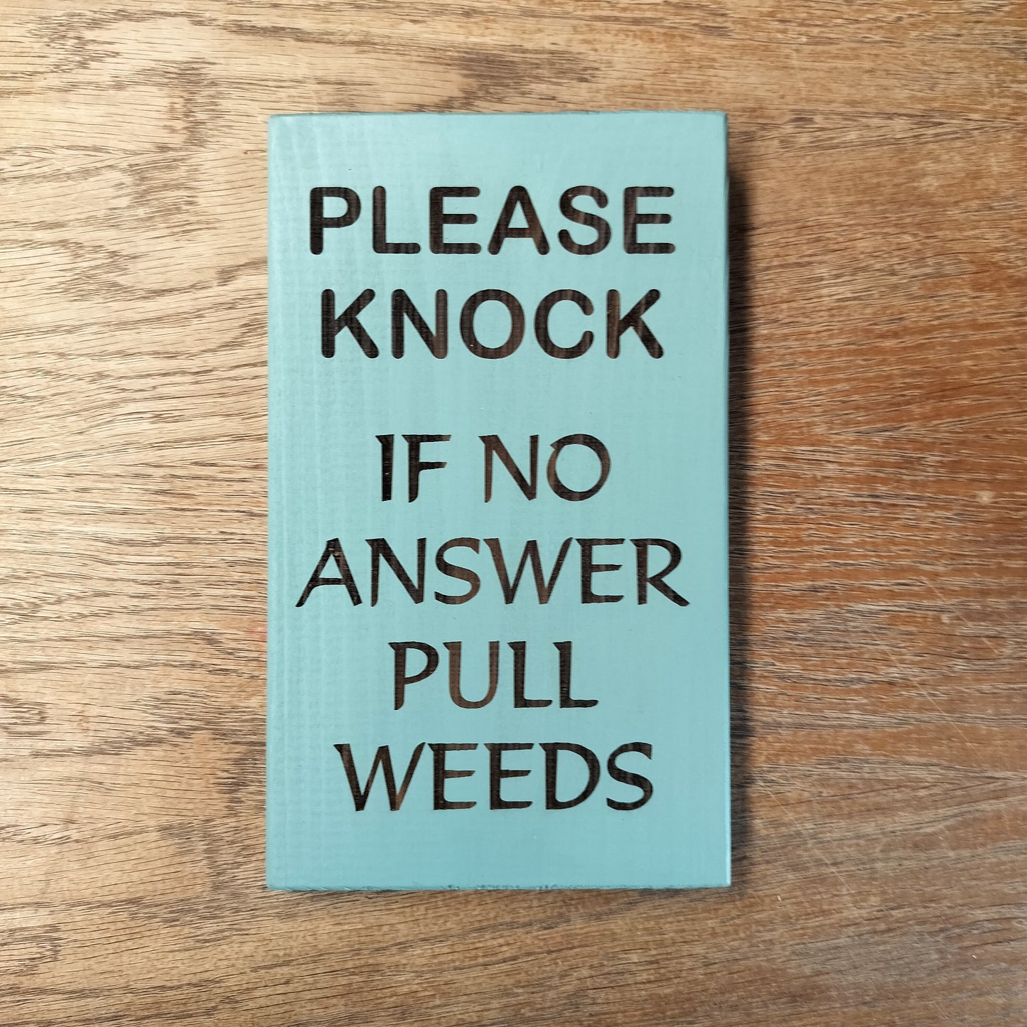 Please Knock Humour Garden Hanging Sign