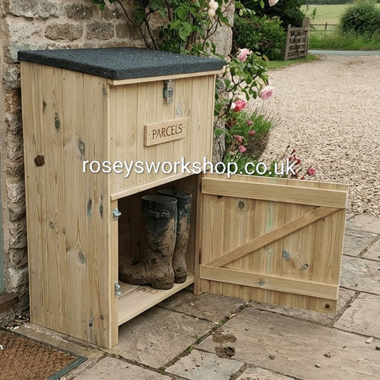 Tall Muddy Boots and Parcel Box Combo Unit