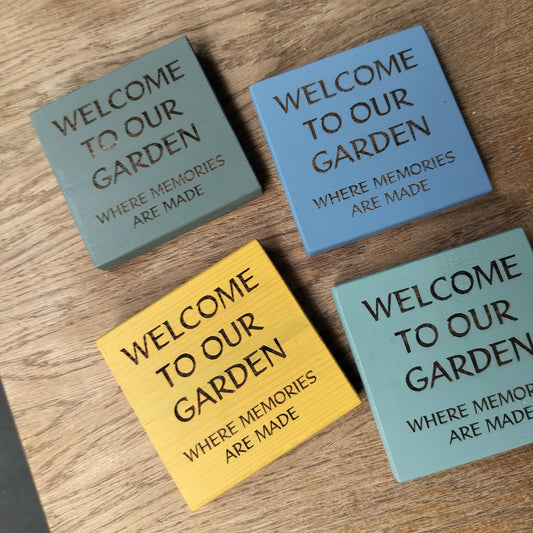 Welcome to our Garden Hanging Garden Sign